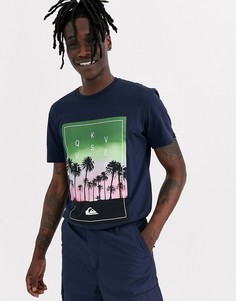 Черная футболка с пальмовым принтом Quiksilver-Черный