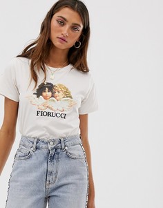 Розовая футболка с принтом ангелов в винтажном стиле Fiorucci-Розовый