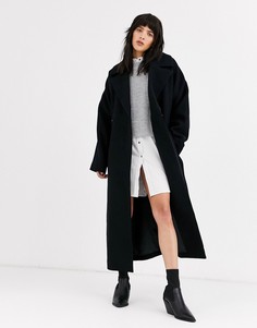 Черное свободное пальто Weekday Lia-Черный