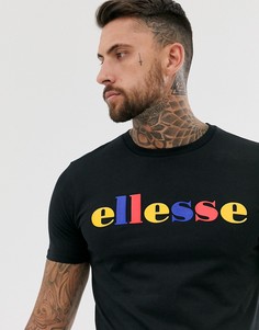 Черная футболка с разноцветным логотипом ellesse Reno-Черный