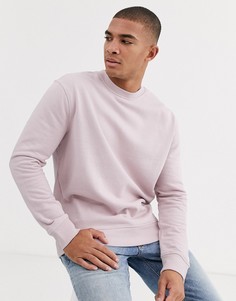Светло-розовый свободный свитшот с круглым вырезом New Look