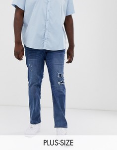 Темно-выбеленные узкие джинсы с потертостями Jack & Jones Intelligence-Синий