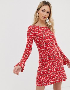 Платье мини с цветочным принтом Free People say hello-Красный