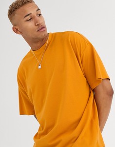 Оранжевая oversize-футболка из органического хлопка с круглым вырезом ASOS DESIGN-Коричневый