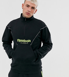 Черный свитшот с короткой молнией Reebok эксклюзивно для ASOS