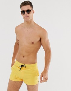 Суперкороткие шорты для плавания горчичного цвета ASOS DESIGN-Желтый