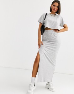 Юбка для дома в рубчик ASOS DESIGN-Серый