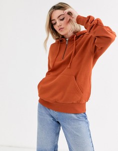 Худи темно-оранжевого цвета с вельветовыми вставками Vans Bopper-Оранжевый
