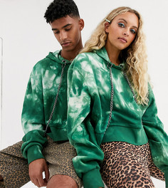 Короткий худи с цепочками COLLUSION Unisex-Зеленый