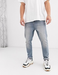 Голубые джинсы заниженного кроя ASOS DESIGN-Синий