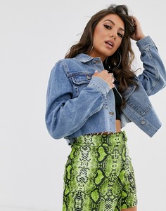 Укороченная джинсовая куртка ASOS DESIGN-Синий