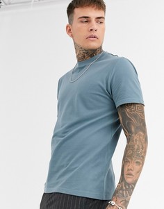 Синяя футболка из органического хлопка с круглым вырезом ASOS DESIGN-Синий