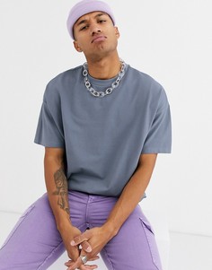 Серая свободная футболка из органического хлопка с круглым вырезом ASOS DESIGN-Серый