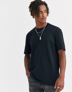 Черная oversize-футболка с круглым вырезом AllSaints-Черный