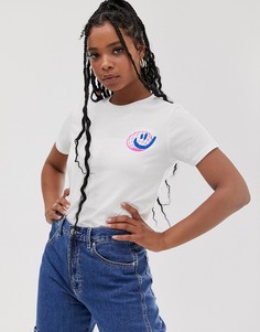 Футболка из органического хлопка с принтом ASOS DESIGN-Белый