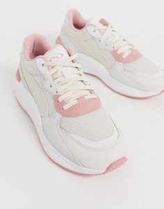 Бежевые кроссовки с пастельно-розовыми вставками Puma RS 9.8 Space-Розовый