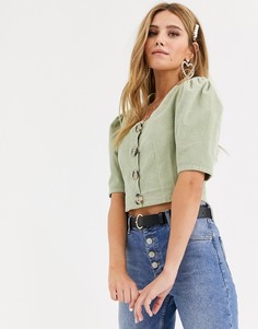 Серо-зеленый топ ASOS DESIGN