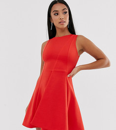 Приталенное платье мини ASOS DESIGN Petite-Красный