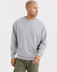 Серый oversize-свитшот с молниями ASOS DESIGN