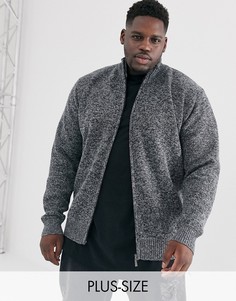 Серый джемпер на молнии с подкладкой в клетку Duke king size