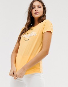 Желтая футболка с логотипом Hollister-Золотой