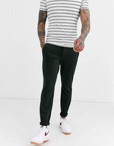 Темно-зеленые суженные книзу брюки Only & Sons-Зеленый
