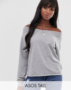 Серый меланжевый свитшот ASOS DESIGN Tall