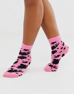 Розовые носки с принтом ASOS DESIGN-Розовый