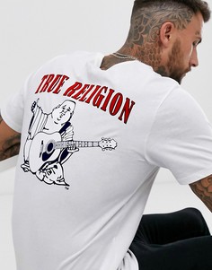 Белая футболка с круглым вырезом и логотипом True Religion Buddha-Белый