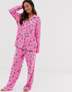 Пижама с принтом кактусов Chelsea Peers-Розовый