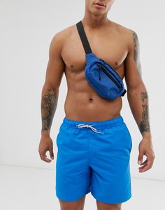 Синие шорты для плавания средней длины ASOS DESIGN-Синий