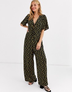 Комбинезон с пестрым принтом и завязками ASOS DESIGN-Мульти