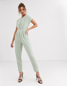 Комбинезон со складками ASOS DESIGN-Зеленый