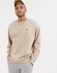 Бежевый oversize-свитшот с треугольником ASOS DESIGN