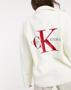 Флисовая куртка на молнии Calvin Klein Jeans Khaki-Кремовый