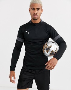 Черный свитшот с молнией 1/4 и вставками серого цвета Puma - Football