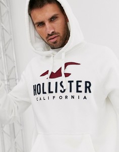 Худи белого цвета с логотипом Hollister-Белый