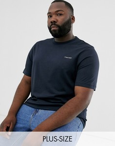 Темно-синяя футболка с логотипом Calvin Klein-Темно-синий