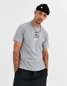 Серая футболка с камуфляжным логотипом AAPE By A Bathing Ape GRZ-Серый
