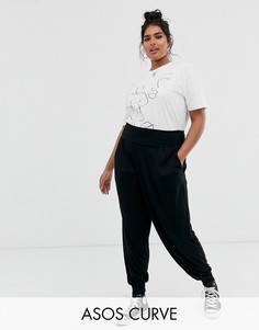Трикотажные гаремные брюки ASOS DESIGN Curve-Черный