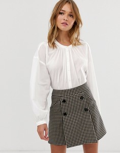 Белая блузка с пышными рукавами Monki-Белый