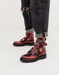 Красные массивные ботильоны с вырезами Bronx-Красный