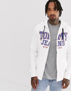 Худи на молнии с принтом Tommy Jeans-Белый