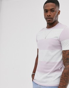 Сиреневая футболка в полоску Burton Menswear t-Фиолетовый