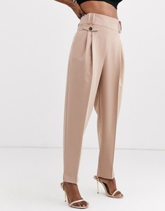 Брюки с завышенной талией ASOS DESIGN-Розовый