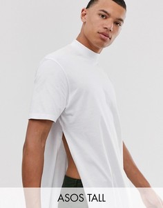 Белая свободная футболка с разрезами по бокам ASOS DESIGN Tall-Белый