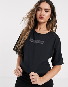 Свободная футболка с логотипом металлик Calvin Klein Institutional-Черный