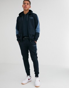 Темно-синие трикотажные джоггеры с манжетами Jack & Jones Core-Темно-синий