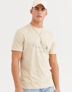Футболка с принтом ASOS DESIGN-Бежевый