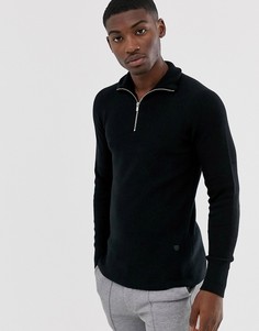 Черный джемпер на молнии до груди Jack & Jones Premium
